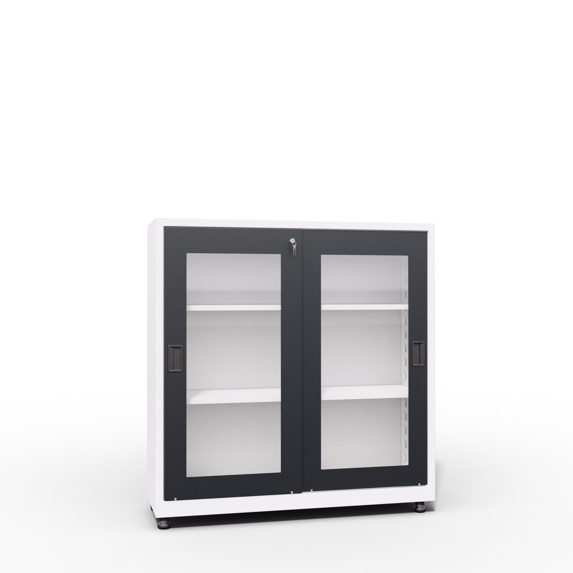 Clear View Sliding Door Office Cabinet Half Height