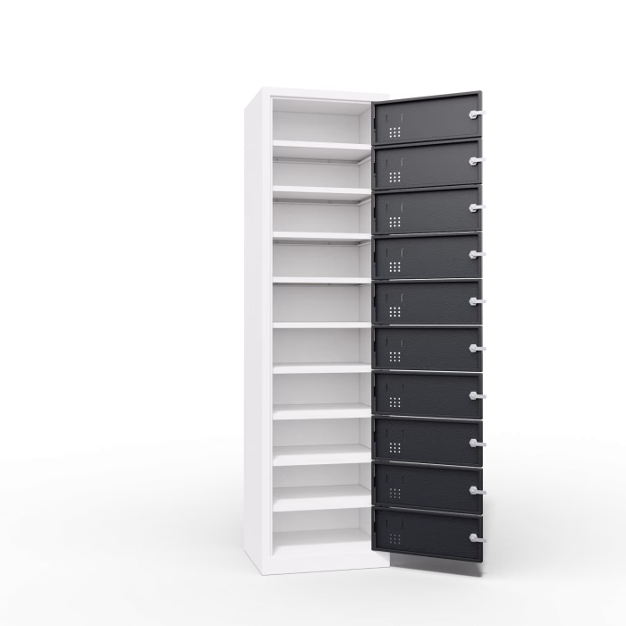 Laptop Storage Locker Interior view with doors open