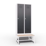 Metal Locker 2 Door Bench