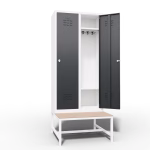 Metal Locker 2 Door Bench Interior