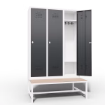 Metal Locker 3 Door Bench Interior