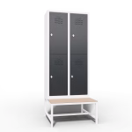 Metal Locker 4 Door Bench