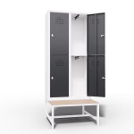 Metal Locker 4 Door Bench Interior