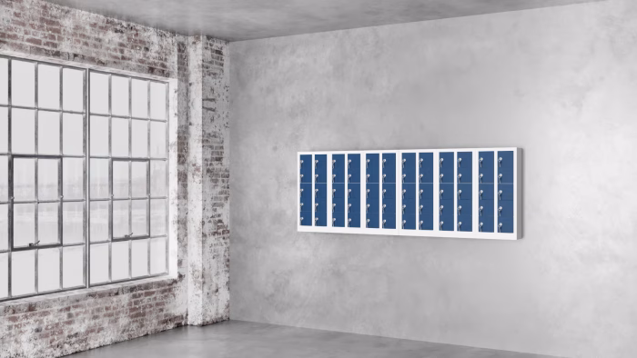 Phone Locker 5 tier 10 Door mounted school wall