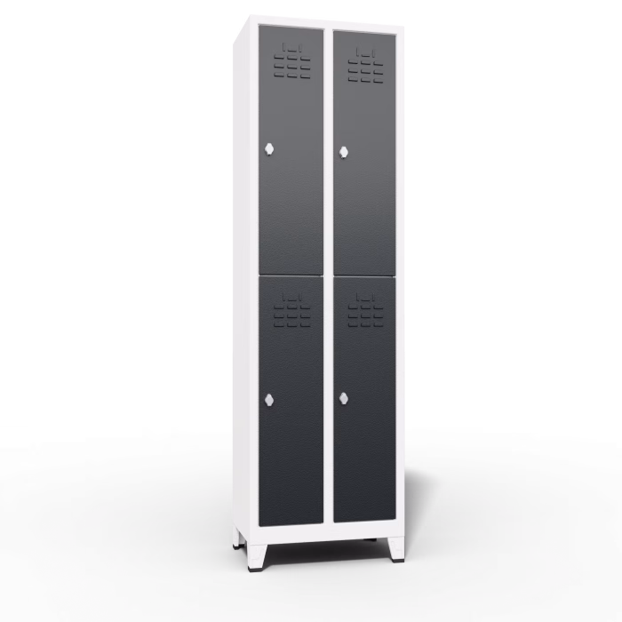 Slim Locker 2 Tier 4 Door Slim storage Locker 2 Tier 4 Door exterior view doors closed