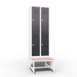 Slim Locker 2 Tier 4 Door Bench