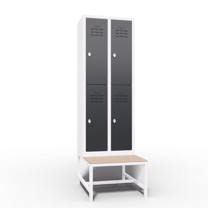Slim Locker 2 Tier 4 Door Bench