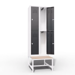 Slim Locker 2 Tier 4 Door Bench Interior