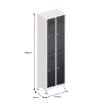 Slim Locker storage wardrobe 2 Tier 4 Door Dimensions