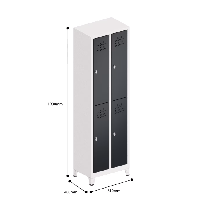 Slim Locker storage wardrobe 2 Tier 4 Door Dimensions