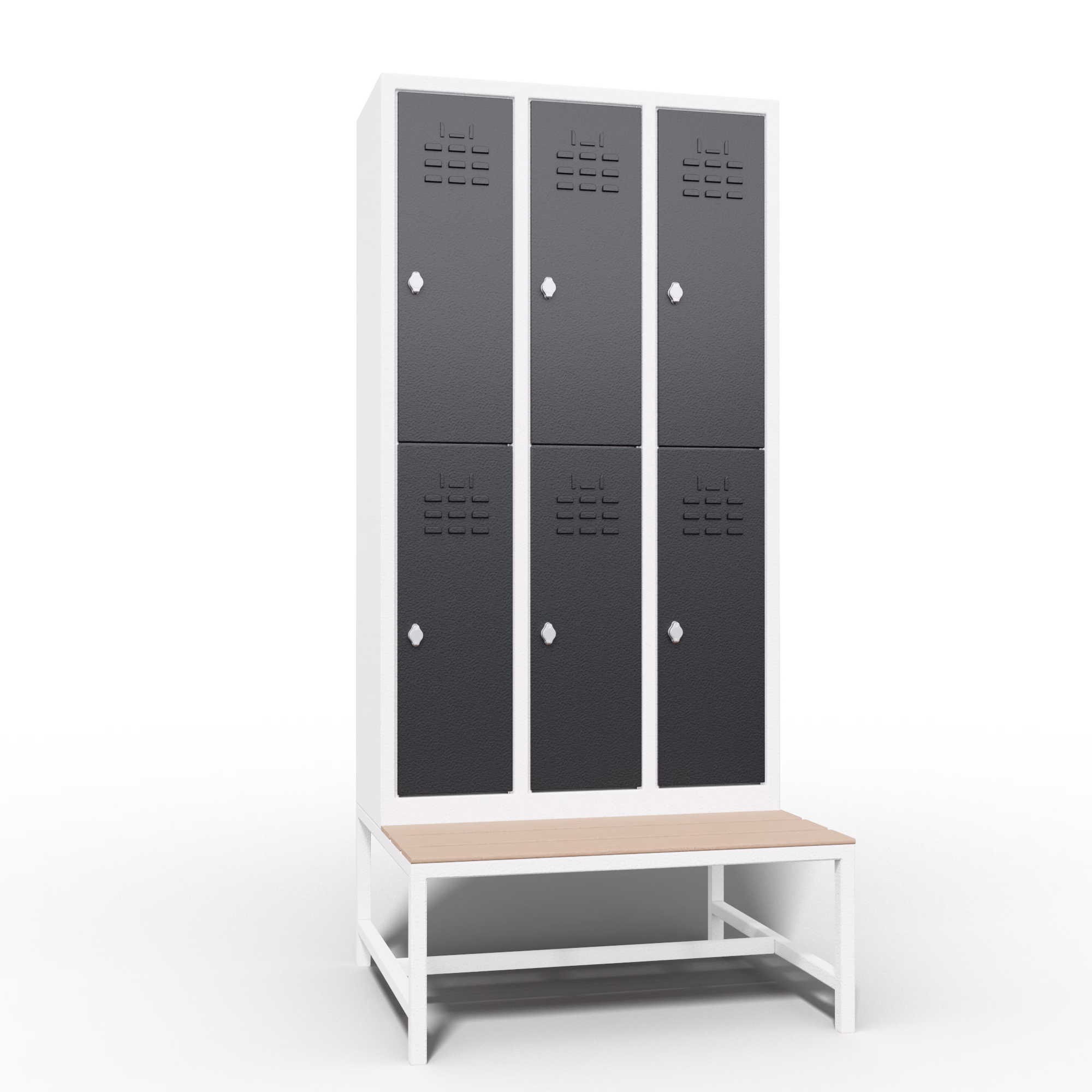 Slim Locker 2 Tier 6 Door Bench