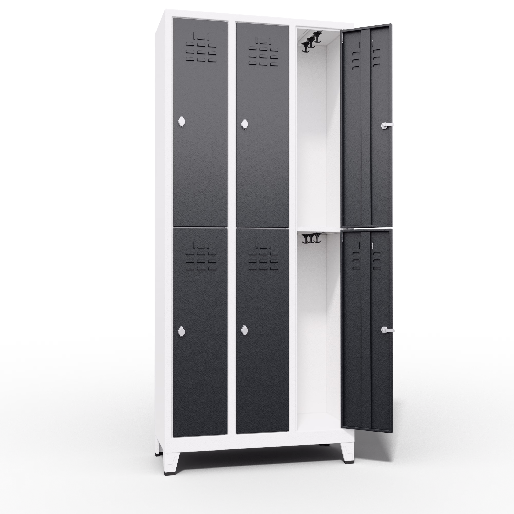 Slim Locker 2 Tier 6 Door Interior