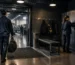 Lockers for workers in a factory changing area as employees prepare for shift change