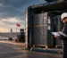 Metal lockers staged for export at an Istanbul factory loading bay, arranged under an EXW vs FOB for lockers shipping agreement