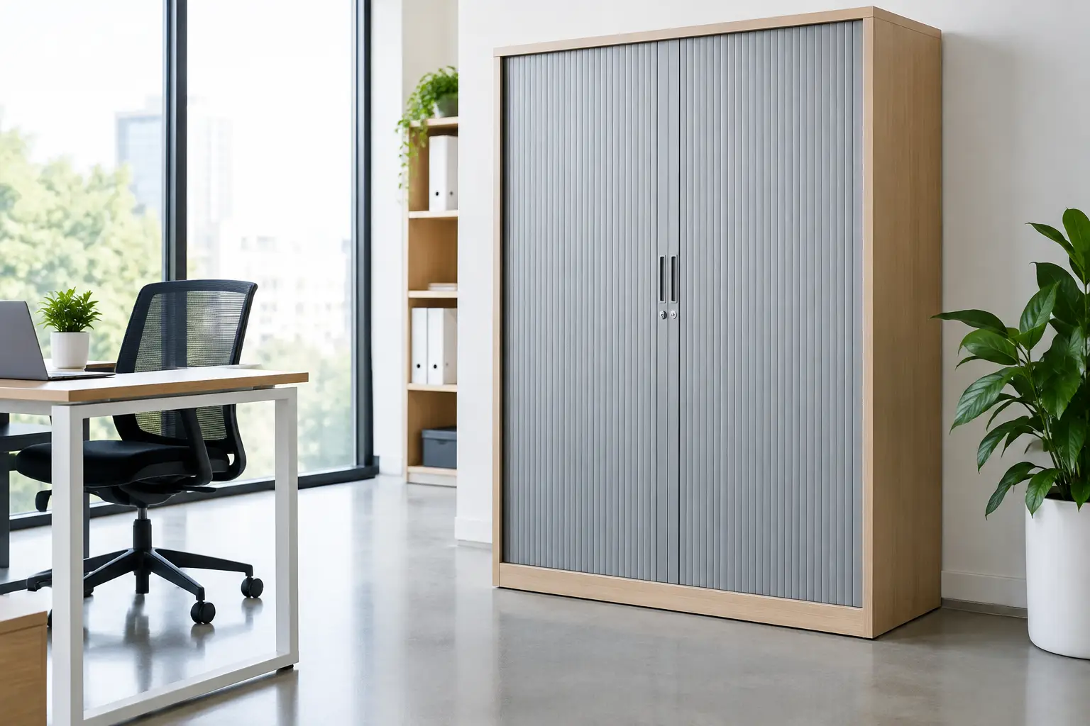 Roller Door Cupboard for Efficient Workplaces